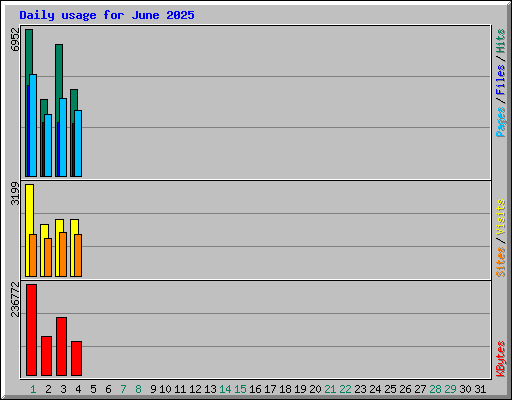 Daily usage for June 2025