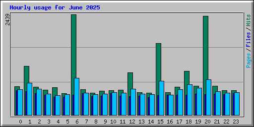 Hourly usage for June 2025